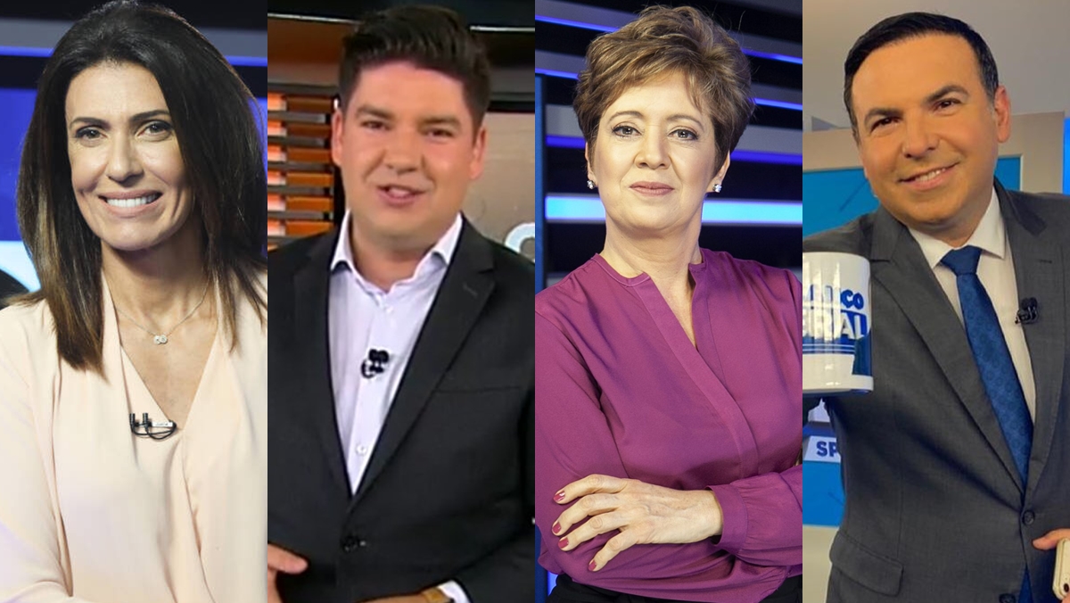 Janine Borba, Bruno Peruka, Christina Lemos e Reinaldo Gottino (Reprodução: Record TV/Montagem Observatório da TV)