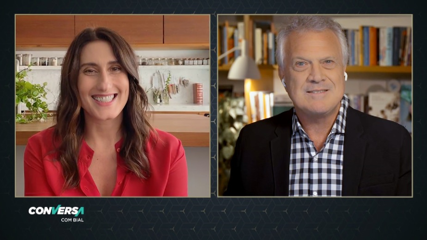 Pedro Bial recebe Paola Carosella no Conversa com Bial (Divulgação / Globo)