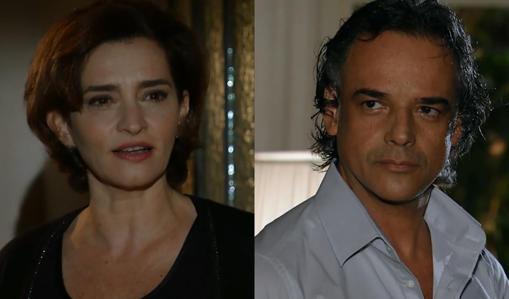 Vitória (Gisele Fróes) inferniza a vida de Marcos, seu ex (Ângelo Antônio) em A Vida da Gente (Reprodução: Globo)