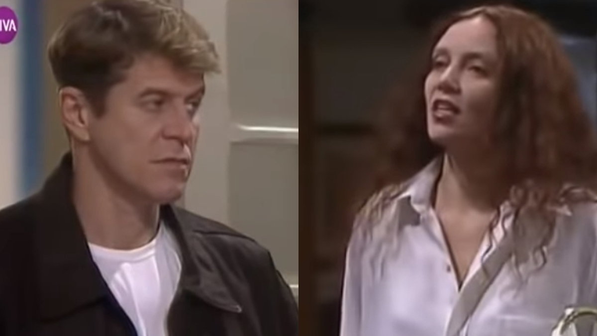 Andrezza (Thais de Campos) e Raul (Miguel Falabella) em cena de A Viagem (Reprodução: Globo)
