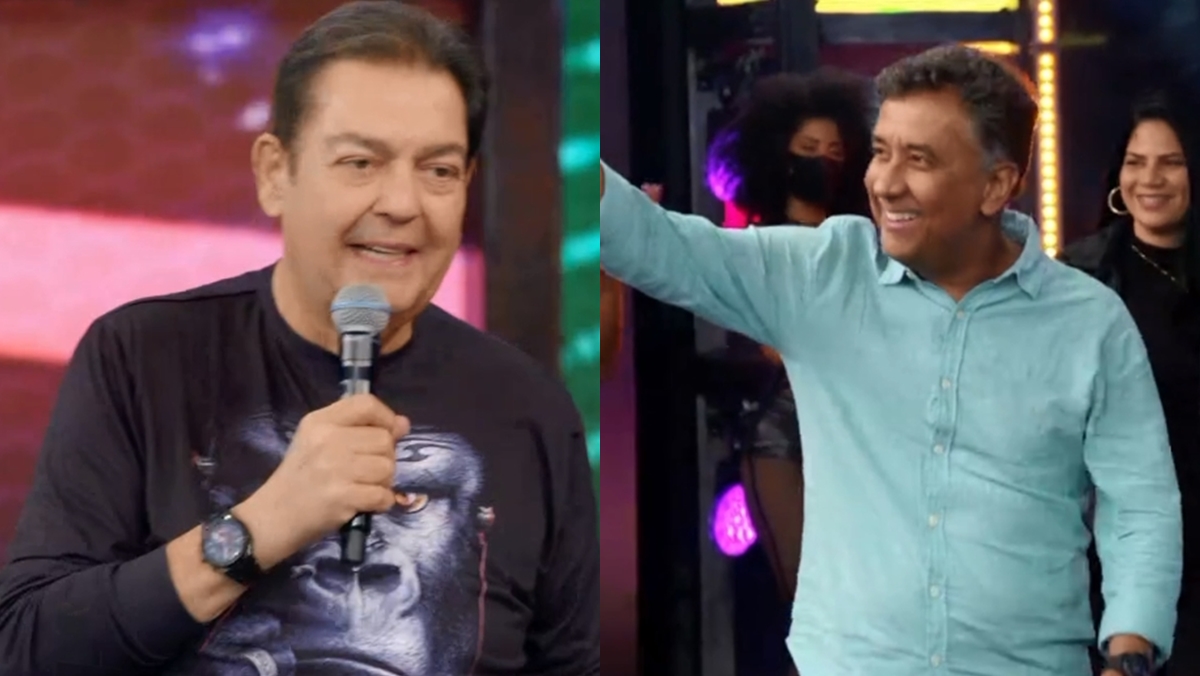 Fausto Silva recebe Mauricio Manfrini (Reprodução: Globo)