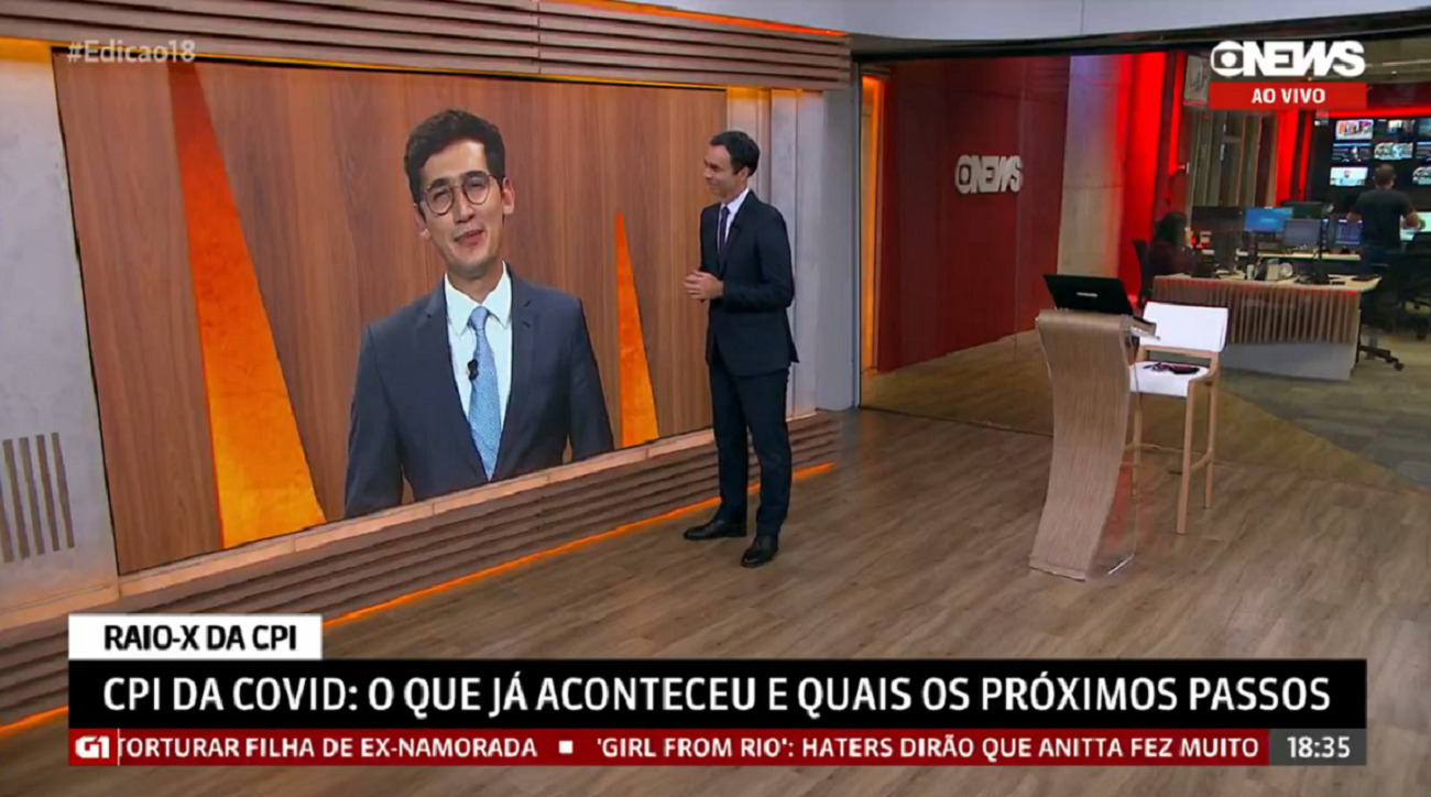 César Tralli e Nilson Klava durante o Edição das 18h