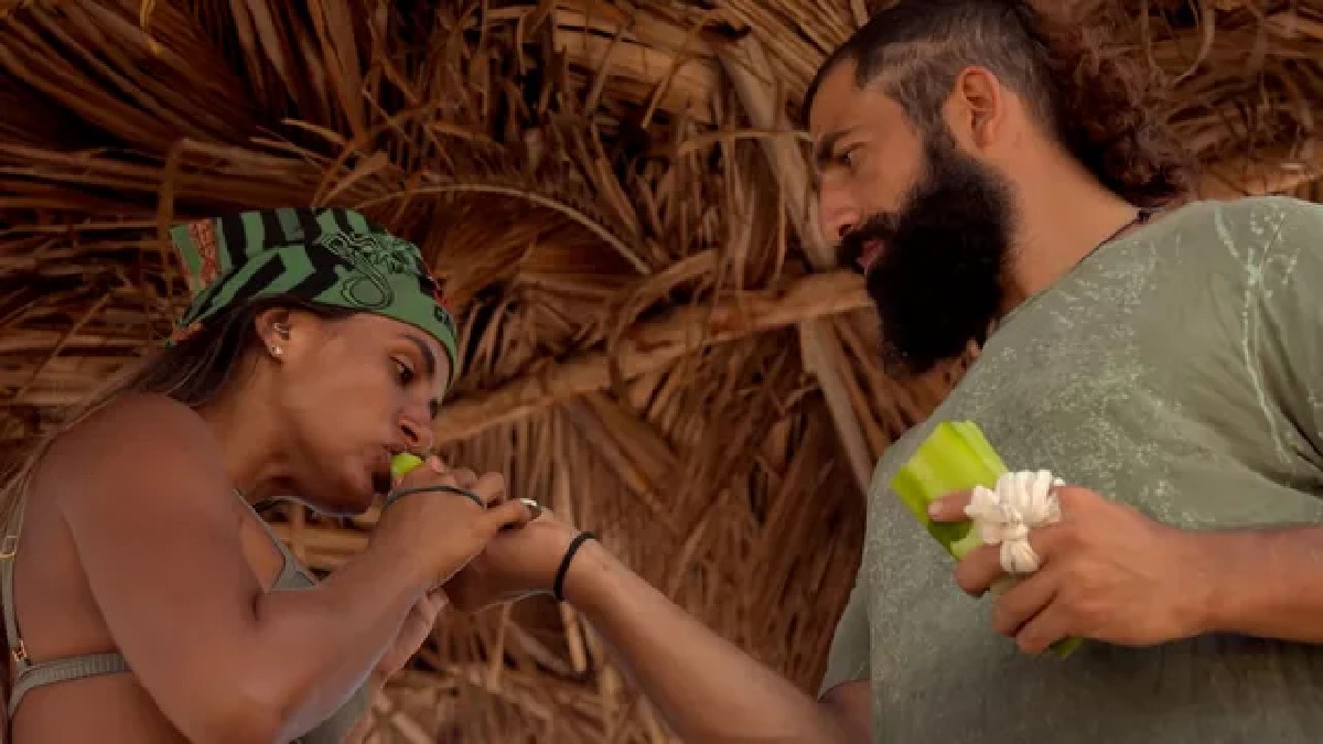 Carol Peixinho e Kaysar Dadour no No Limite