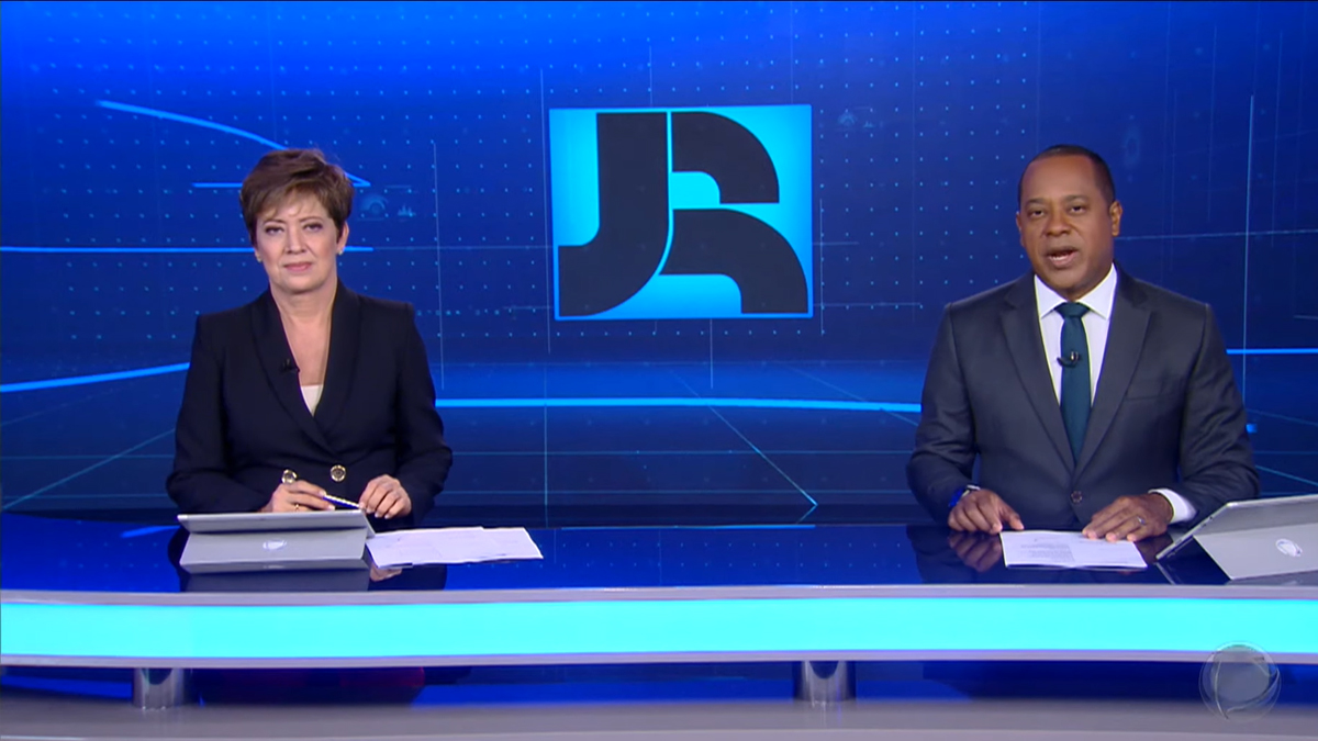 Christina Lemos e Luiz Fara Monteiro no Jornal da Record