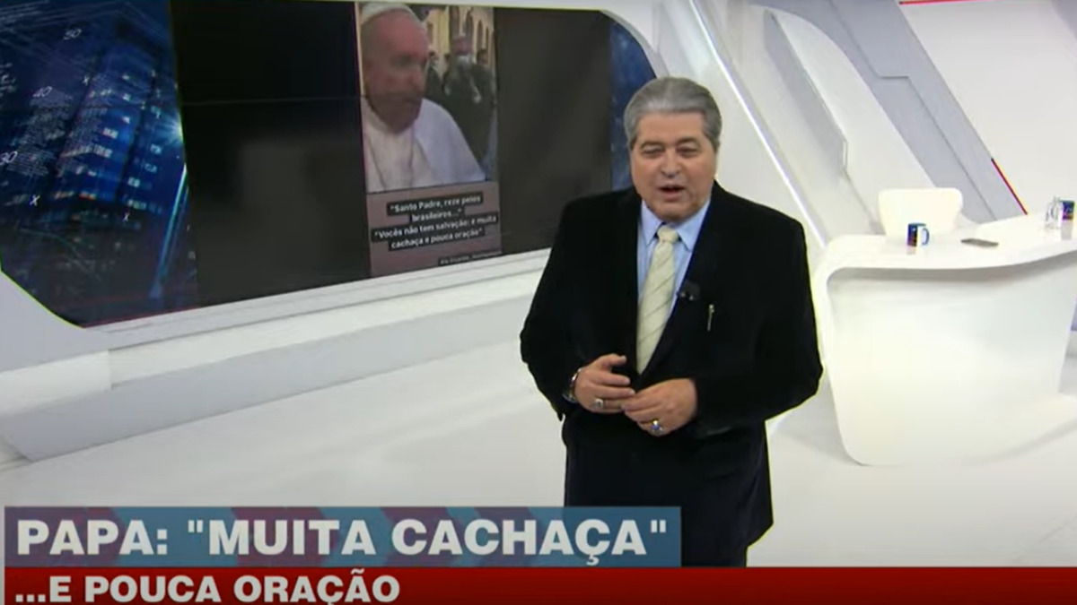 Datena fala do Papa Francisco no Brasil Urgente (Reprodução/Band)