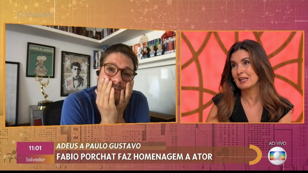 Fábio Porchat e Fátima Bernardes no Encontro