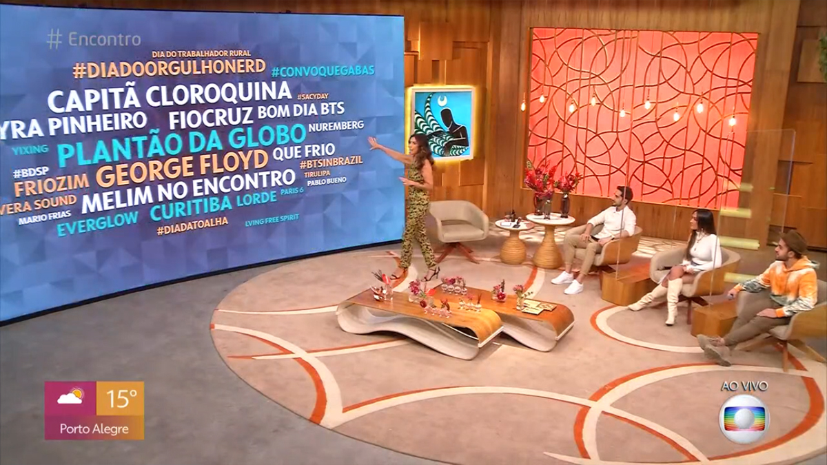 Fátima Bernardes e a banda Melim no Encontro