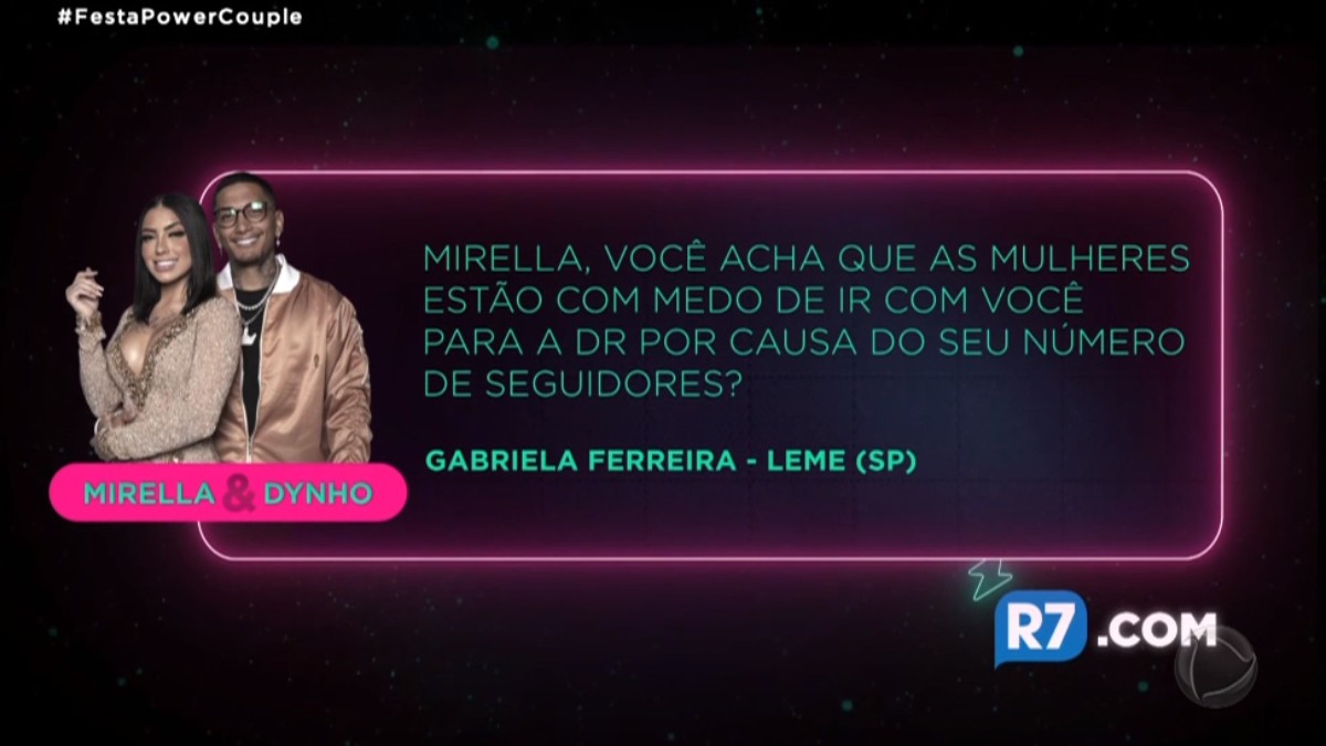 Pergunta do público para os casais do Power Couple