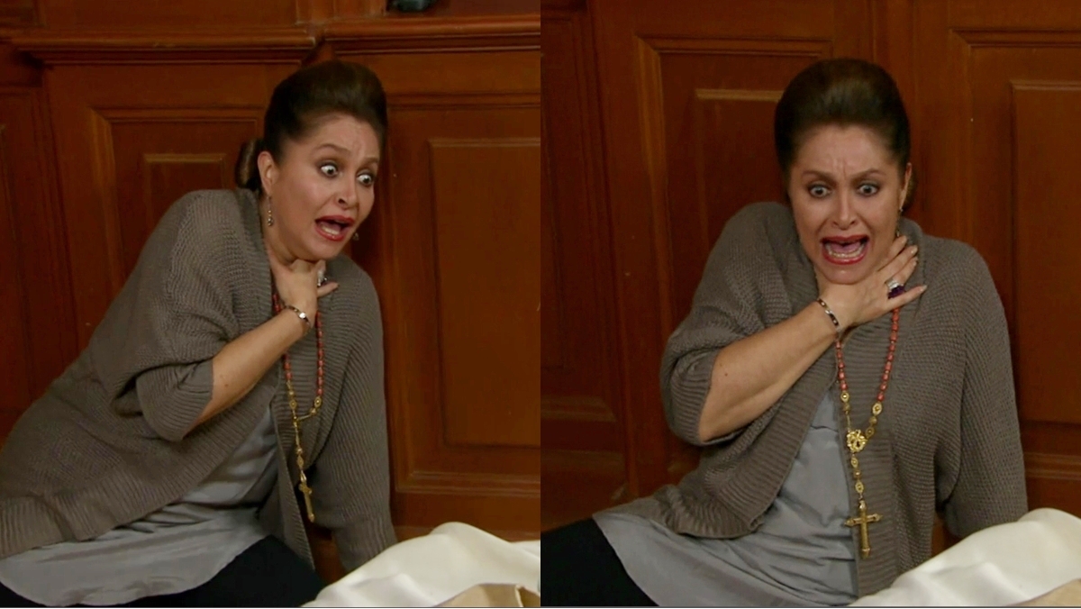 Daniela Romo como Bernarda, em cena de Triunfo do Amor (Reprodução: Televisa S.A.)