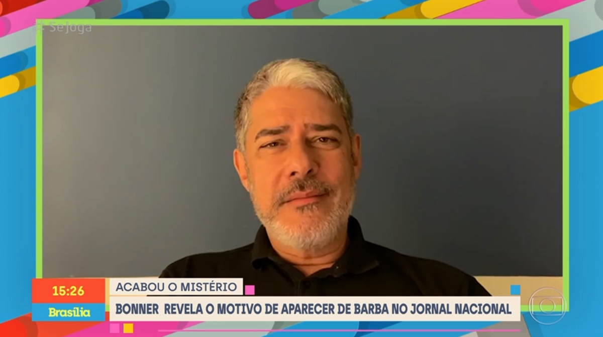 William Bonner comenta repercussaõ sobre o uso de barba no Jornal Nacional que causou estardalhaço nas redes sociais (Reprodução: Globo)