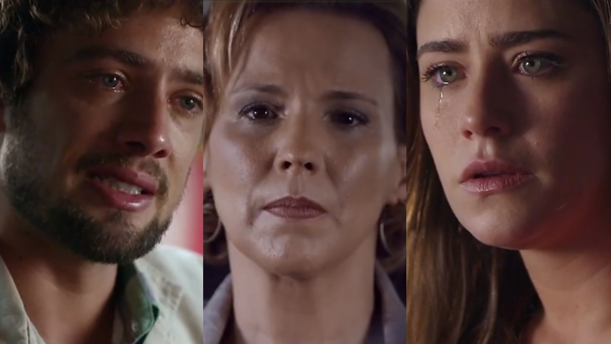 Ana Beatriz Nogueira (Eva), Fernanda Vasconcellos (Ana) e Rafael Cardoso (Rodrigo) em cena de A Vida da Gente (Reprodução: Globo)