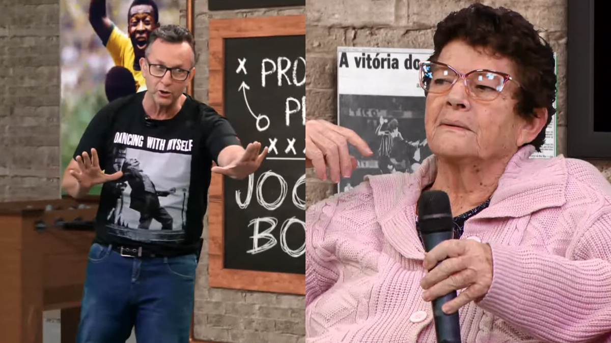 Neto e sua mãe, Maria Aparecida, em Os Donos da Bola