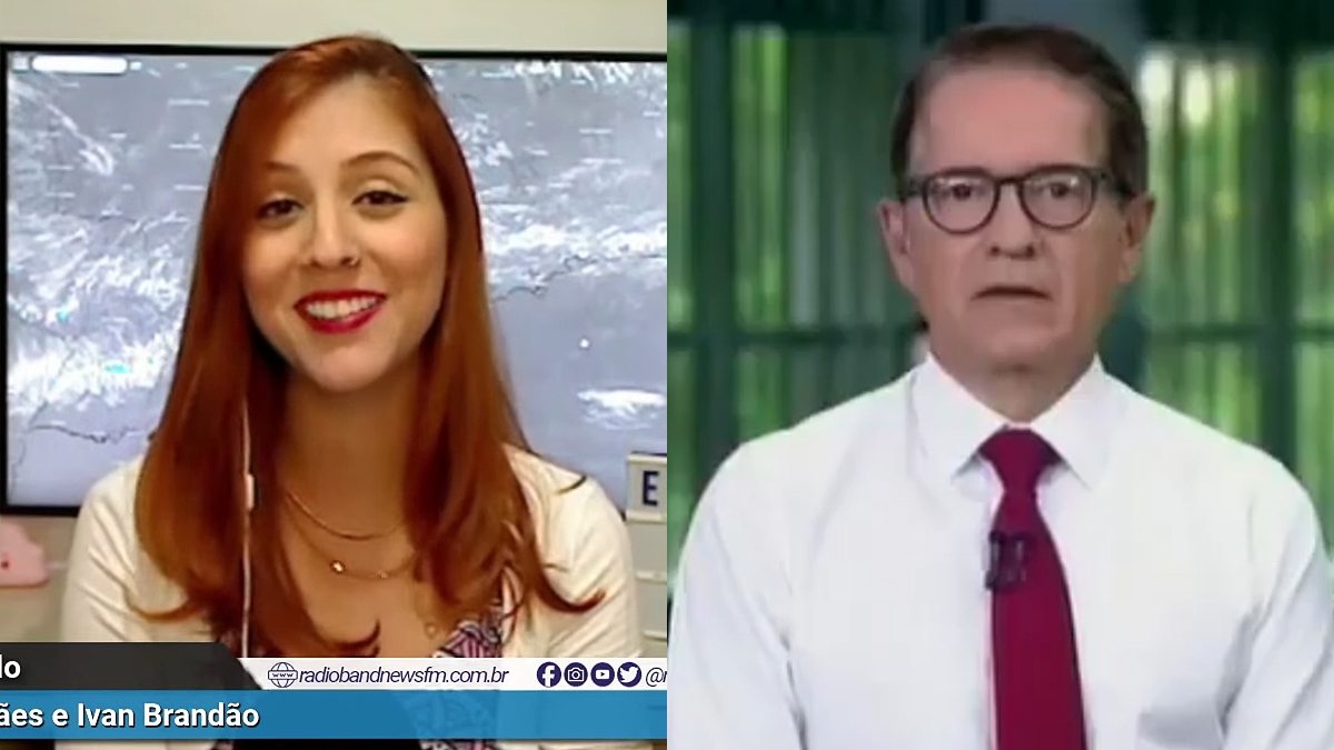 Paula Soares, apresentadora da Climatempo, e Carlos Tramontina, jornalista da Globo