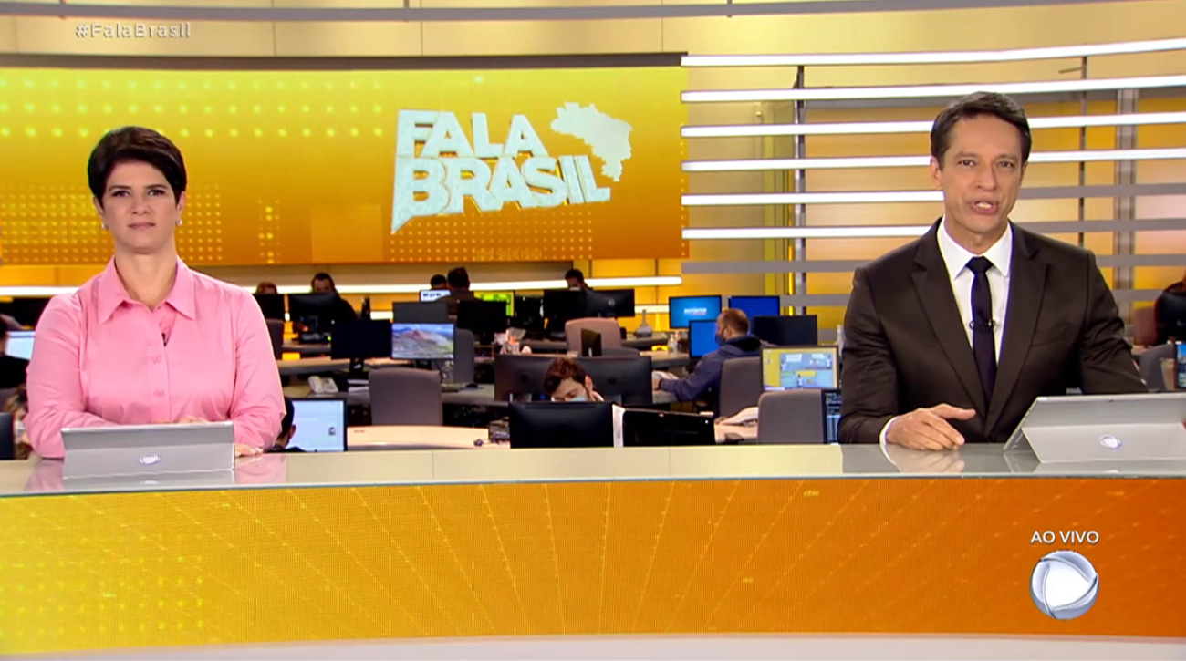 Sergio Aguiar e Mariana Godoy no Fala Brasil