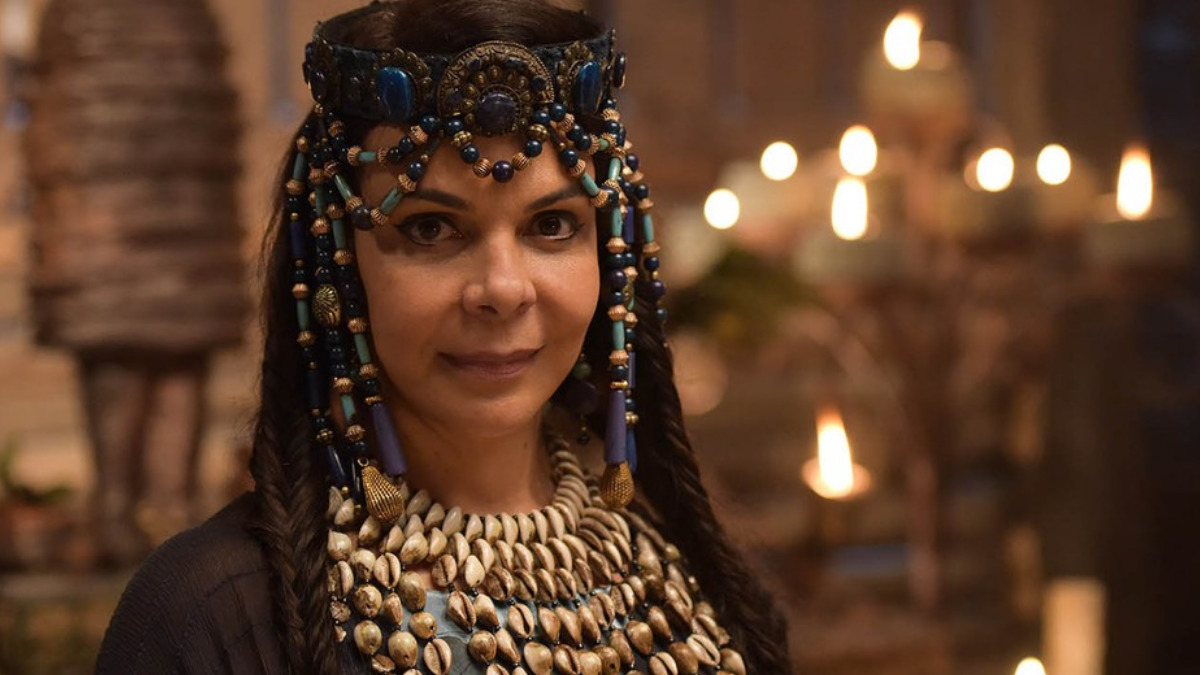 Sula Miranda vive Quirá em Gênesis (Reprodução/Record TV)