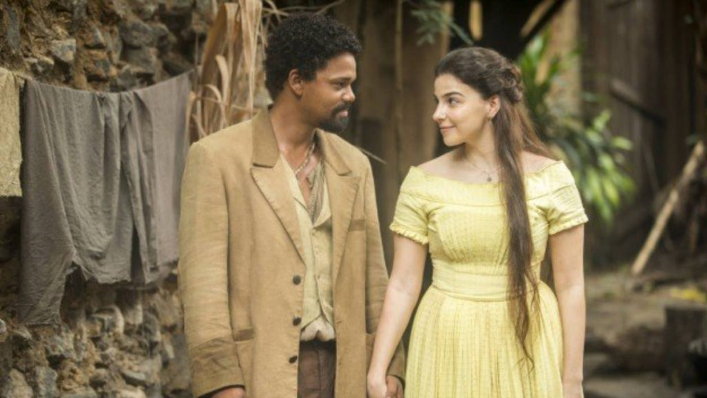 Jorge (Michel Gomes) e Pilar (Gabriela Medvedovski) de Nos Tempos do Imperador