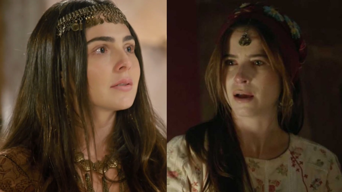 Uriala (Marcela Barrozo) e Rebeca (Bárbara França) em Gênesis (Reprodução/Record TV)