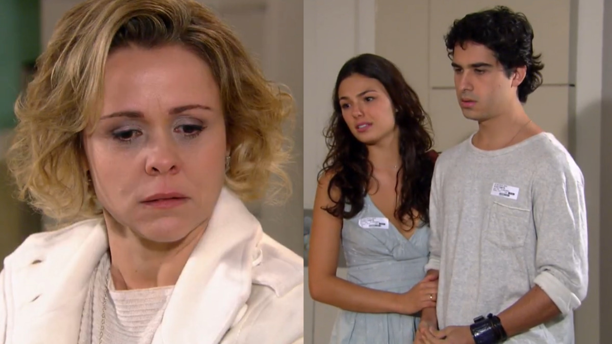 Bruna (Giulia Gam) , Marcela (Isis Valverde) e Julinho (André Arteche) em Ti Ti Ti (Reprodução/Globo)