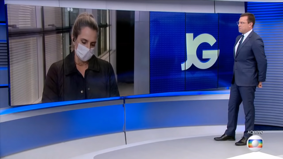 Flávia Januzzi e Rodrigo Bocardi no Jornal da Globo