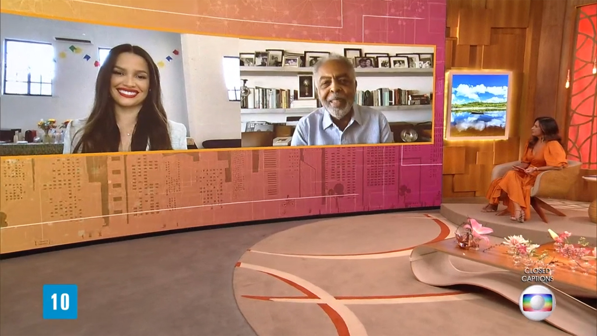 Juliette, Gilberto Gil e Fátima Bernardes no Encontro