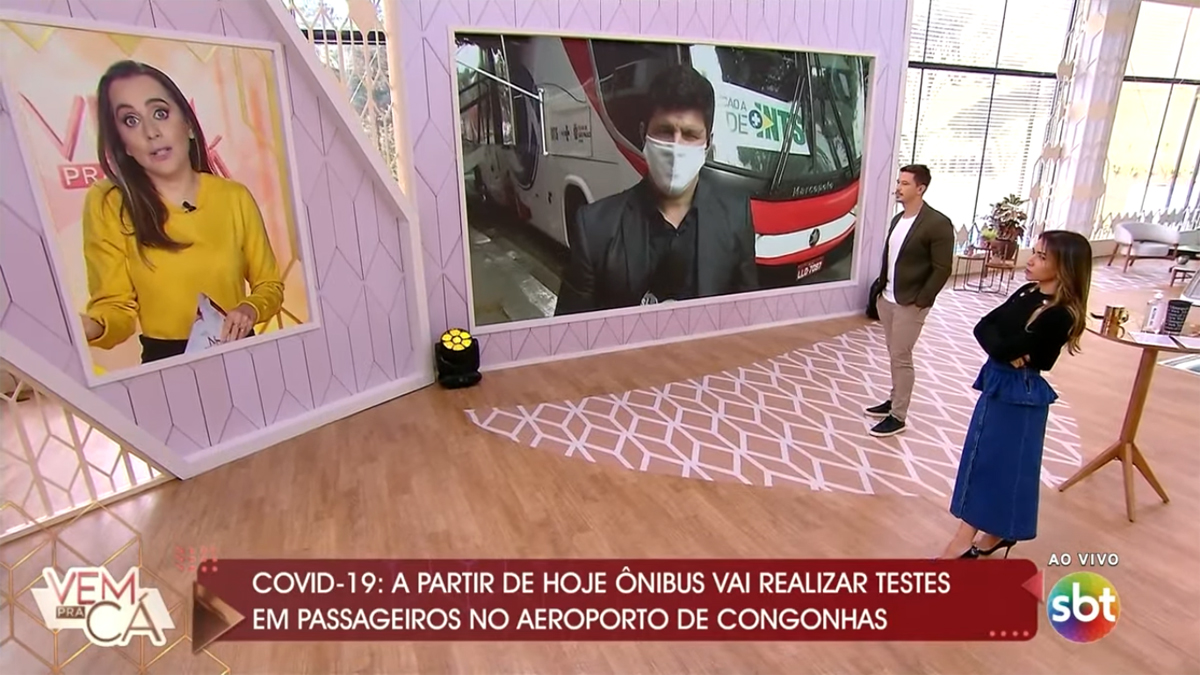 Lívia Raick apresentando o Giro de Notícias no Vem Pra Cá