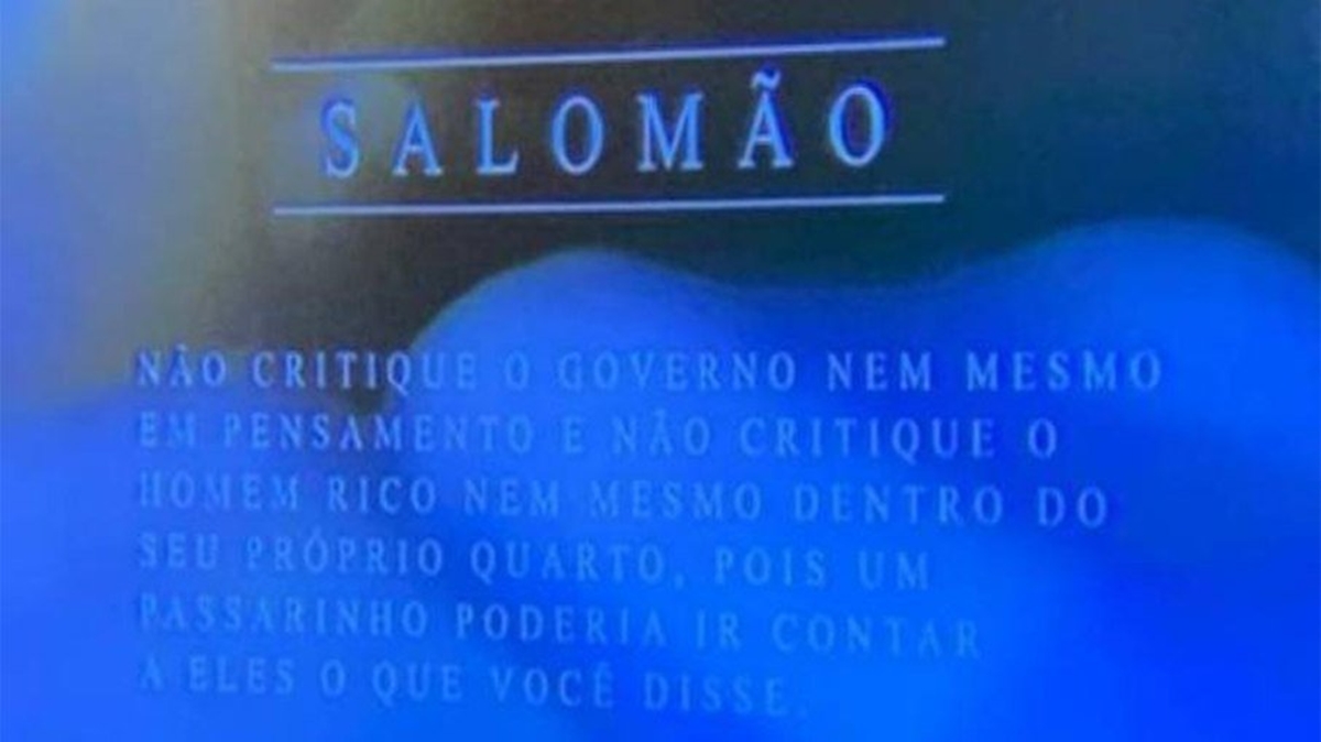 SBT exibe salmo que aconselha a não criticar o governo (Reprodução: SBT)