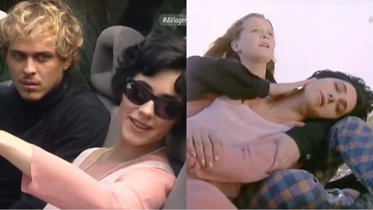 Diná (Christiane Torloni) morre nos braços de Bia (Fernanda Rodrigues) em A Viagem (Reprodução: Globo)