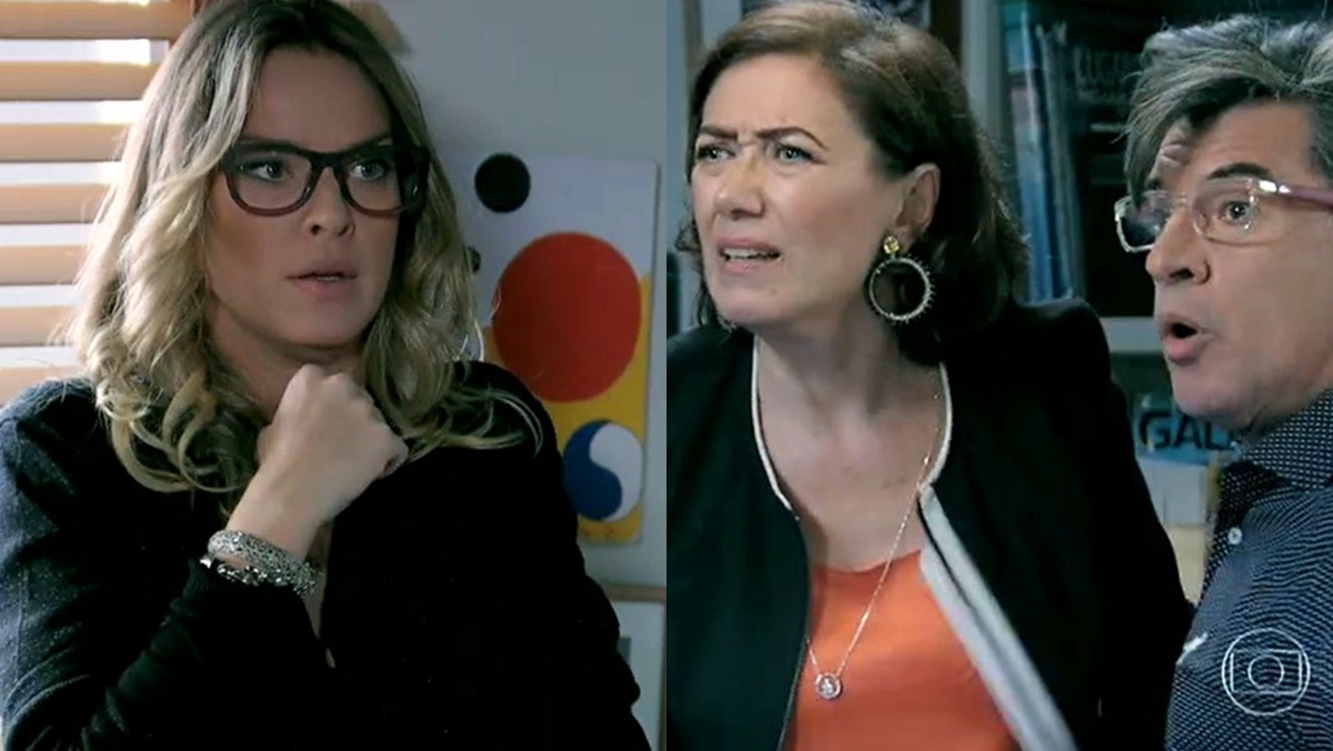 Érika (Leticia Birkheuer) conta a Maria Marta (Lilia Cabral) que foi Cora (Drica Moraes) quem forjou o exame de DNA - 'Império' — Foto: Globo