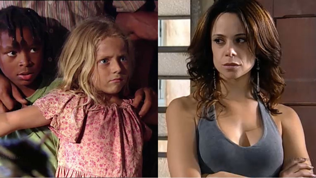Nininha (Júlia Maggessi), Zézinho (Diego Francisco) e Elza (Vanessa Gerbelli) em cena de Prova de Amor (Reprodução: Record TV)