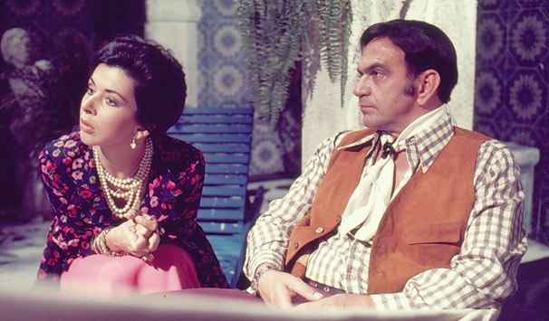 Lima Duarte (Sinhozinho Malta) e Betty Faria (Porcina) em cena da versão censurada de Roque Santeiro (Divulgação / Globo)