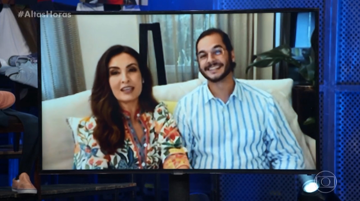 Fátima Bernardes e Túlio Gadelha em entrevista no Altas Horas (Reprodução: Globo)