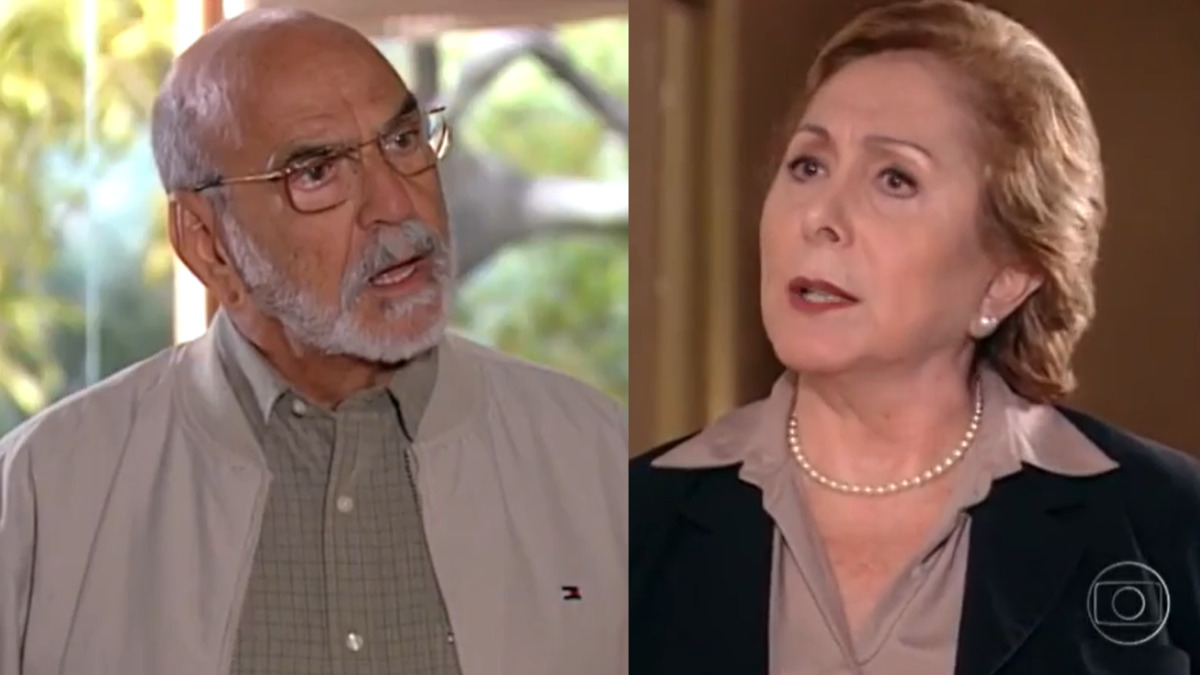 Afonso (Lima Duarte) e Germana (Aracy Balabanian) em Da Cor do Pecado (Reprodução/Globo)