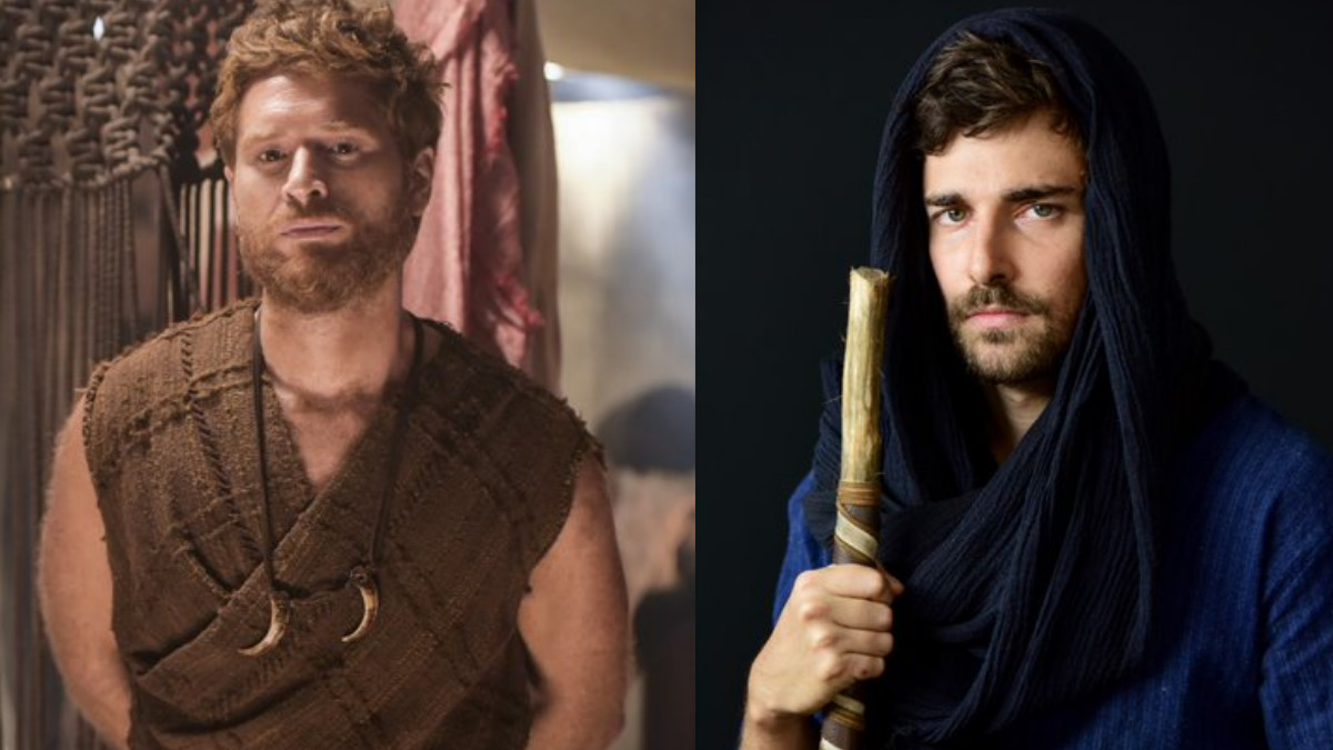 Esaú (Cirillo Luna) e Jacó (Miguel Coelho) em Gênesis (Blad Meneghel/Record TV)