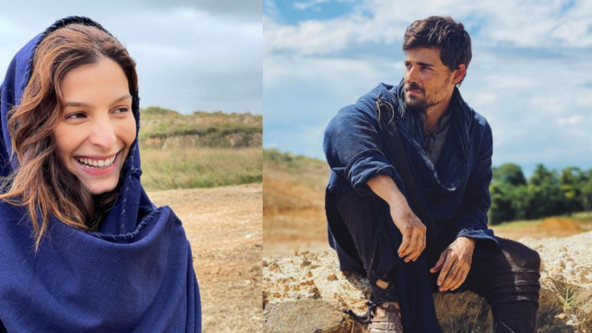 Lia (Michelle Batista) e Jacó (Miguel Coelho) em Gênesis (Reprodução/Instagram)