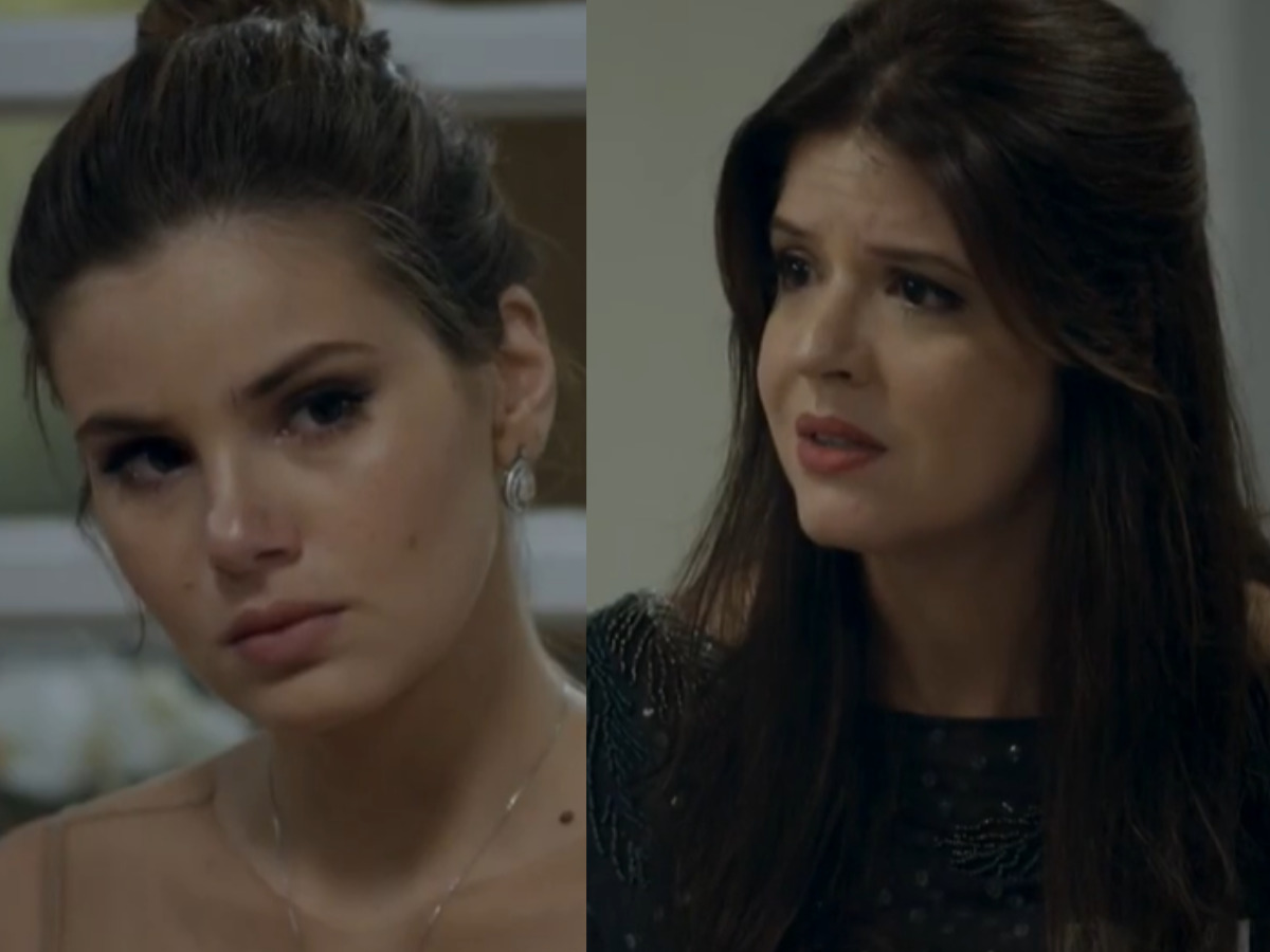 Luíza (Camila Queiroz) e Maria Pia (Mariana Santos) em Pega Pega (Reprodução/Globo)