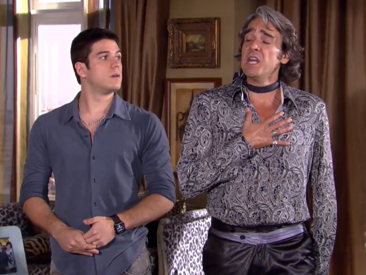 Pedro (Marco Pigossi) e Jacques Leclair (Alexandre Borges) em Ti Ti Ti (Reprodução/Globo)