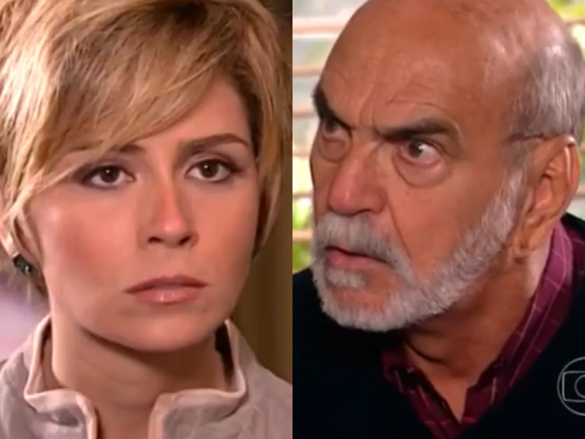 Bárbara (Giovanna Antonelli) e Afonso (Lima Duarte) em Da Cor do Pecado (Reprodução/Globo)