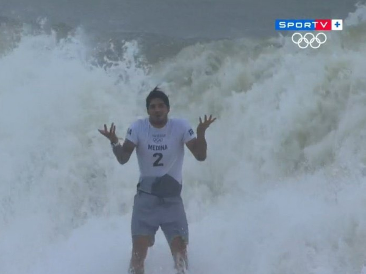 Gabriel Medina na Olimpíada de Tóquio (Reprodução/SporTV)