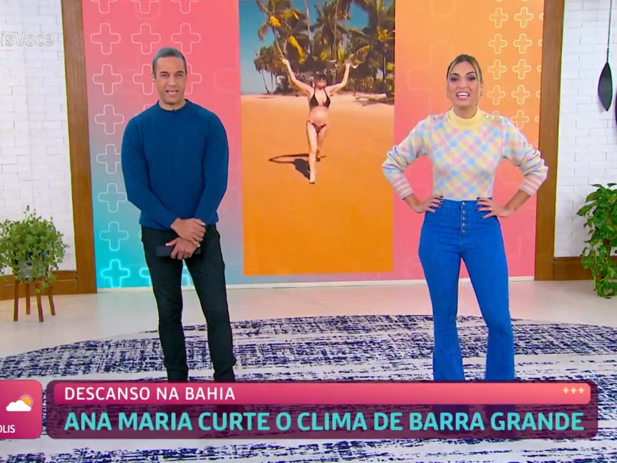 Fabrício Battaglini e Talitha Morete falaram no Mais Você das férias de Ana Maria Braga