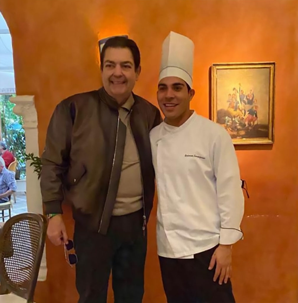 Fausto Silva e chef Anderson Laranjeira