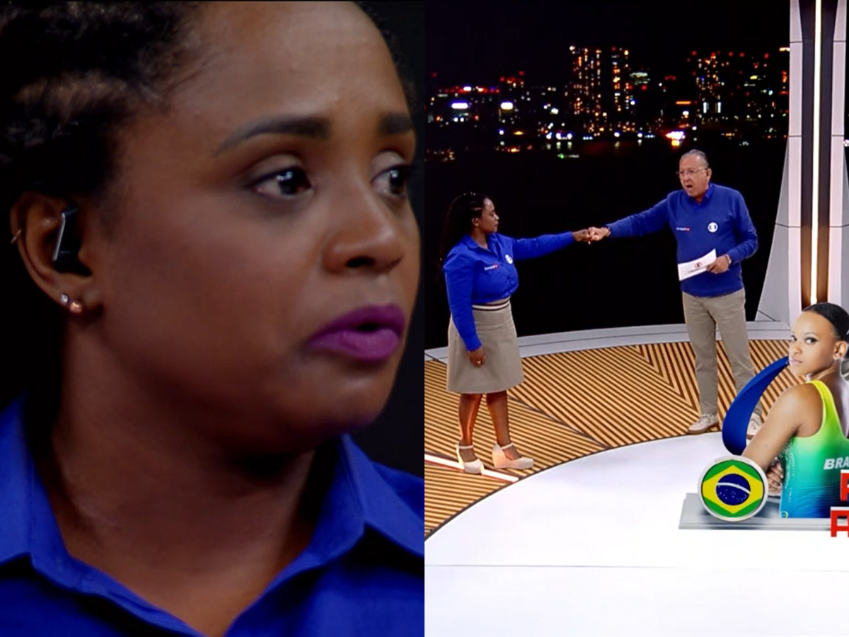 Galvão Bueno e Daiane dos Santos (Divulgação - Globo)
