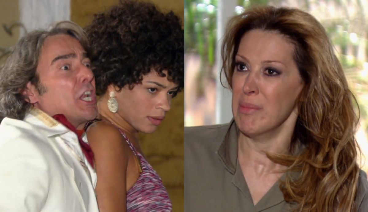 Jacques Leclair (Alexandre Borges), Clotilde (Juliana Alves) e Jaqueline (Claudia Raia) de Ti-ti-ti