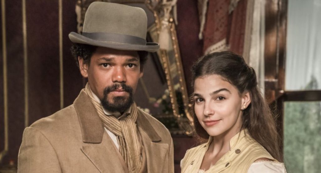 Jorge (Michel Gomes) e Pilar (Gabriela Medvedovski) de Nos Tempos do Imperador