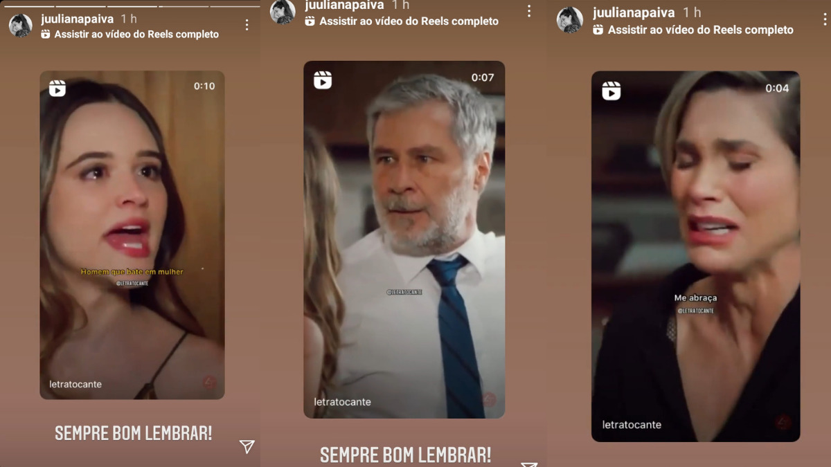 Sequência de Salve-se Quem Puder publicada por Juliana Paiva (Reprodução/Instagram)