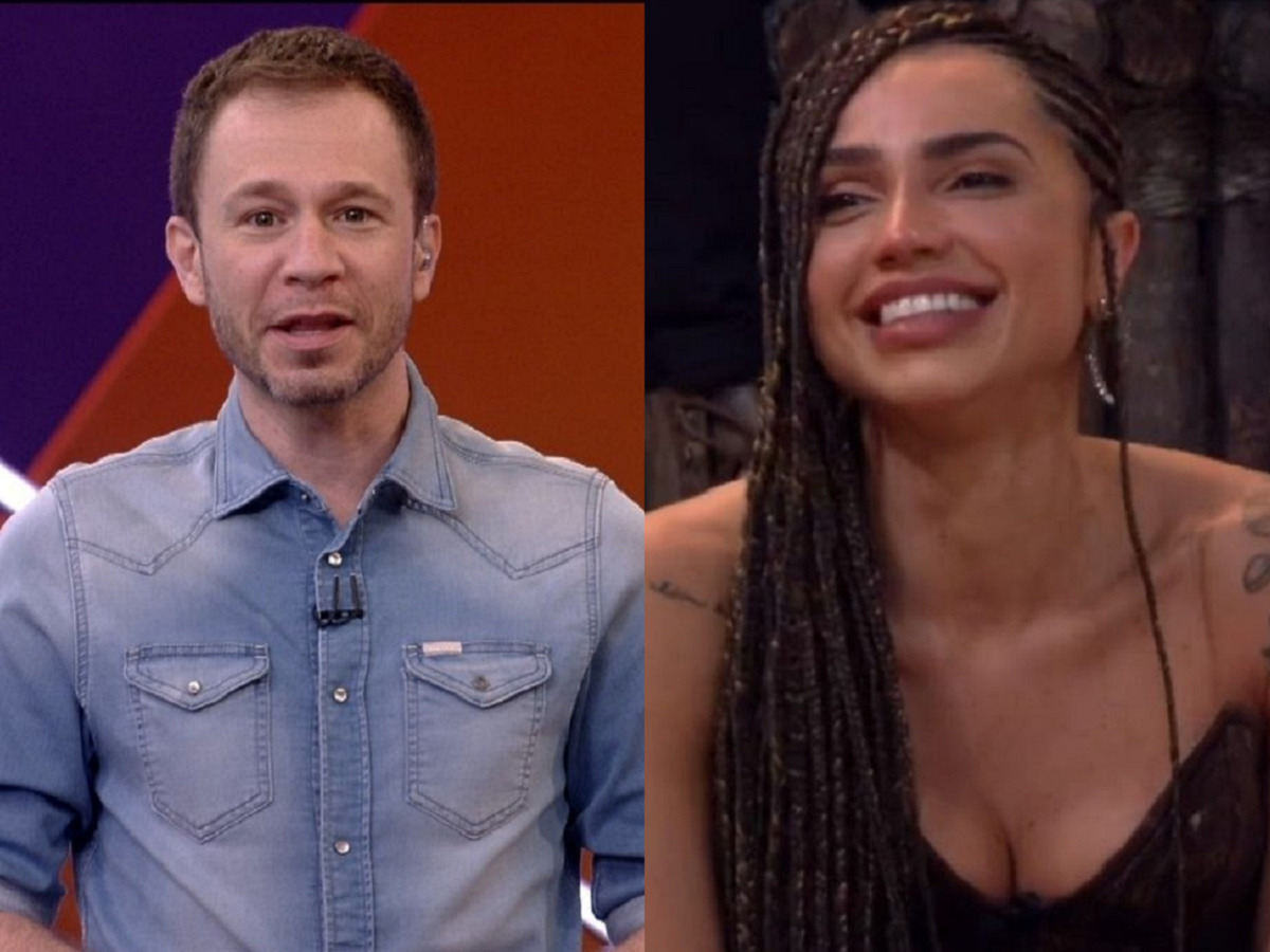 Tiago Leifert e Paula Amorim