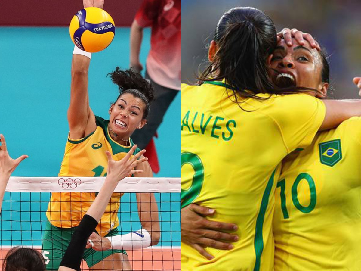 Seleção feminina de vôlei e de futebol jogaram nesta terça-feira (Divulgação)