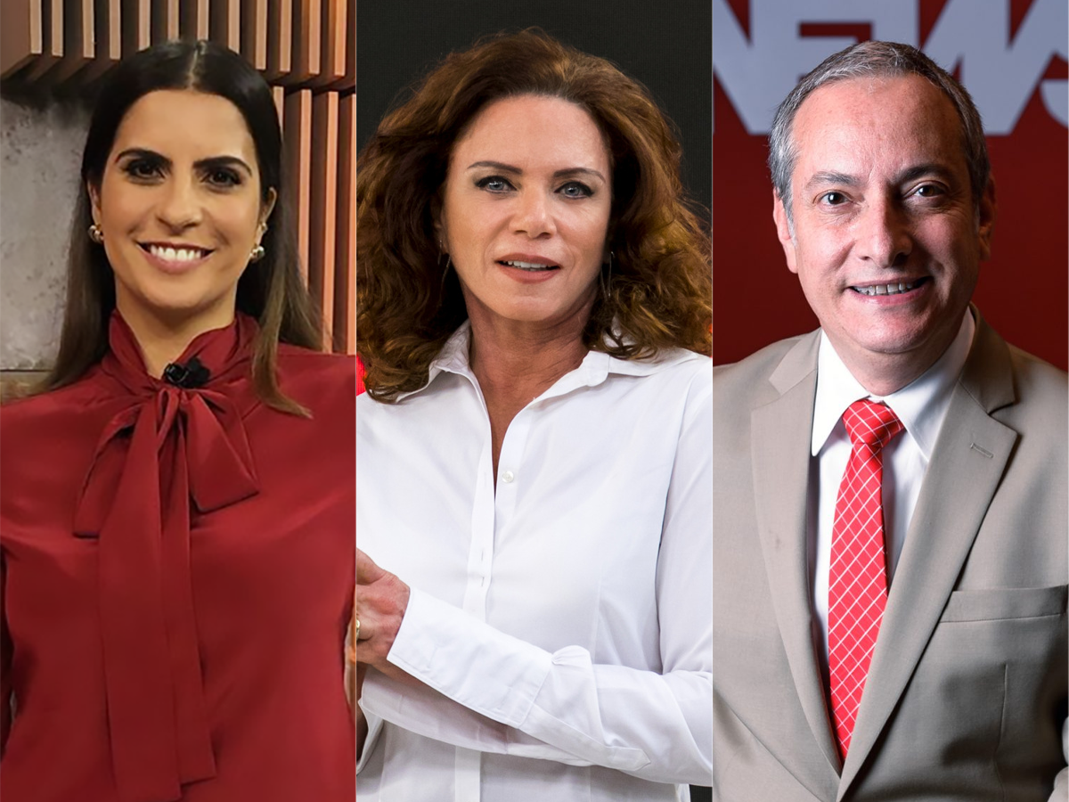 Camila Bomfim, Leilane Neubarth e José Roberto Burnier