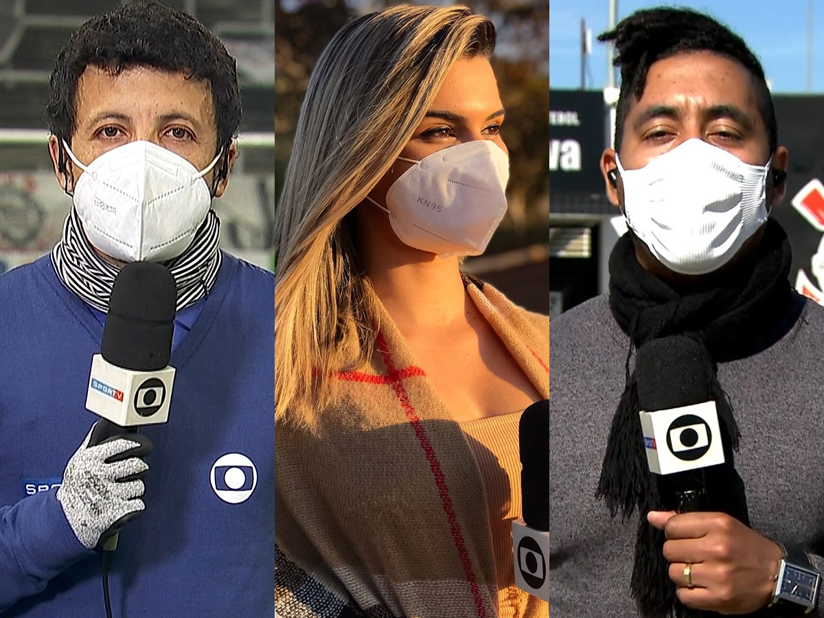 André Hernan, Aline Galdino e Luiz Teixeira, repórteres da Globo