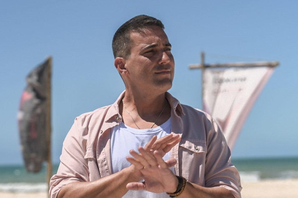 Andr&eacute; Marques nos bastidores de No Limite (Divulga&ccedil;&atilde;o)