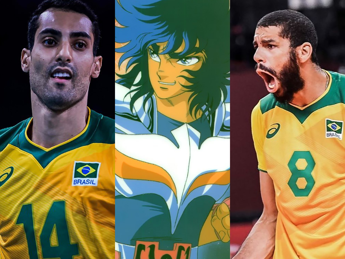 Douglas e Wallace, da seleção masculina de vôlei, receberam mensagem do dublador de Ikki de Fênix, personagem de Os Cavaleiros do Zodíaco